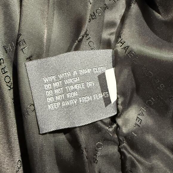 Michael Kors Jacket Mens 2XL Brown Faux Leather Moto Perforated Full Zip New NWT - Picture 6 of 13